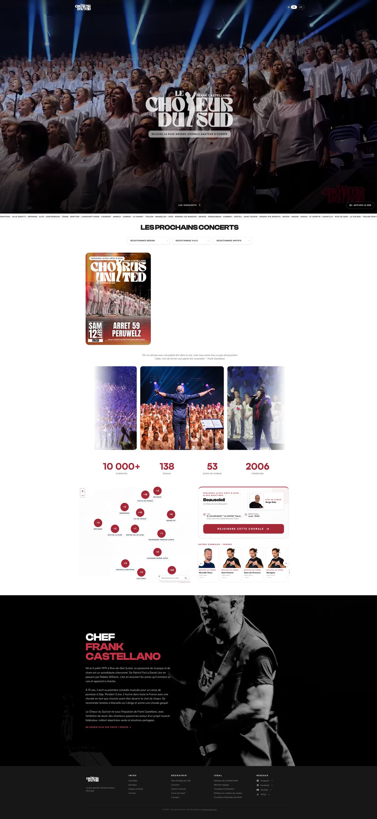 Chœur du Sud, site complet
